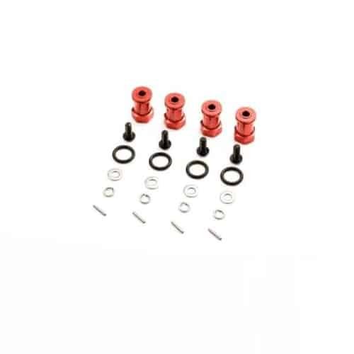 L6159 LC Racing ALLOY HEX WIDENERS+15mm, 4pcs, red